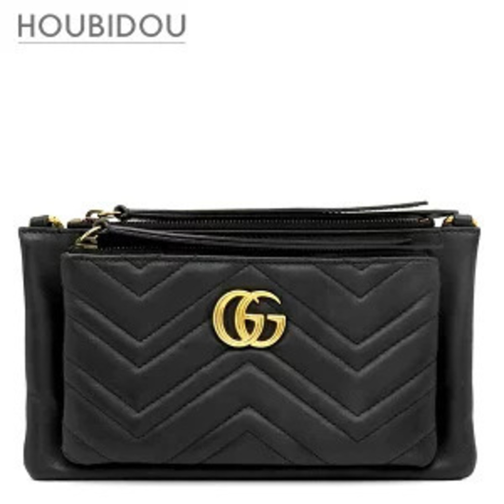 Gucci GG Marmont Shoulder Bag Black Leather Pouch